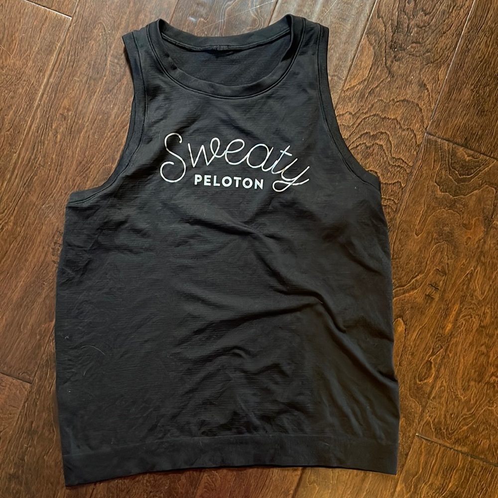 “Sweaty Peloton” Lululemon tank, size 6